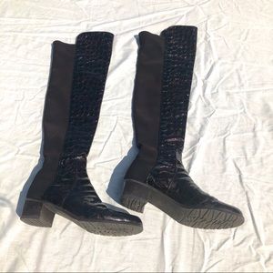 Stuart Weitzman Reserve 50/50 Brown Croc Boots